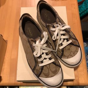 Brown Coach Logo Sneakers